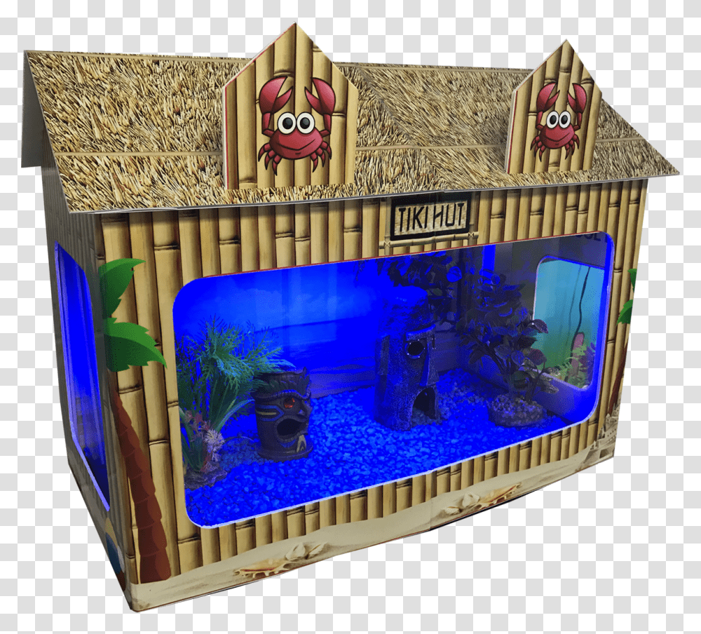 Gallon Fish Tank House Tiki Hut Aquarium, Advertisement, Crib, Jacuzzi, Billboard Transparent Png