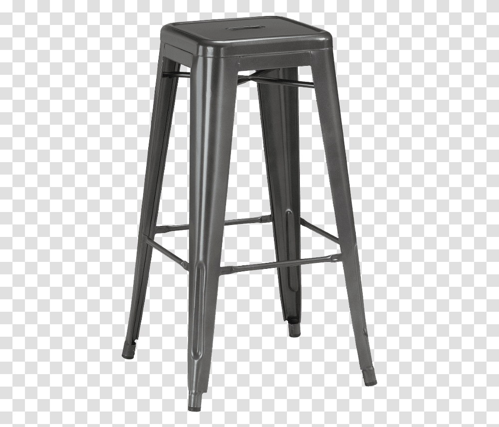 Galvanized Metal Bar Stool, Chair, Furniture, Table, Tabletop Transparent Png