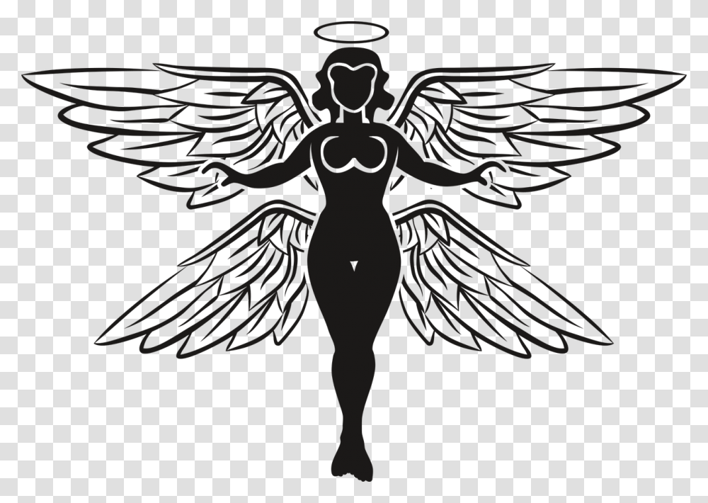 Gambar Angel Hitam Putih, Archangel, Bird, Animal Transparent Png