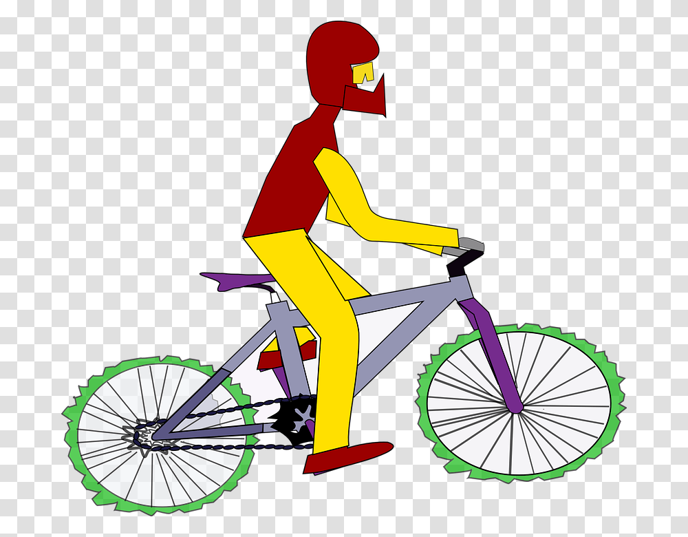 Gambar Animasi Orang Naik Sepeda, Wheel, Machine, Bicycle, Vehicle Transparent Png