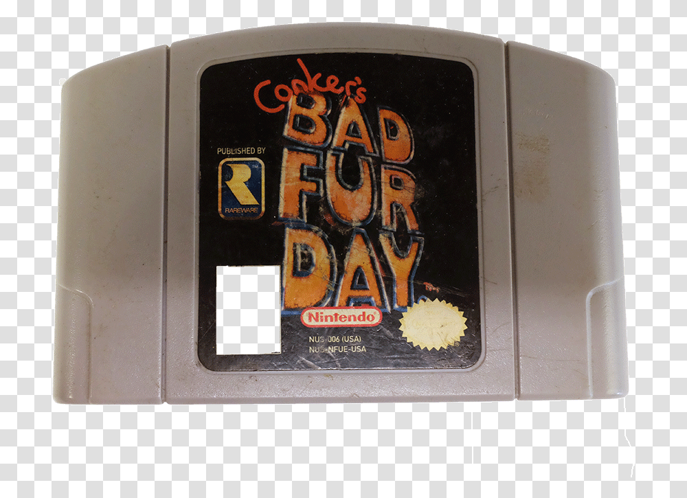 Game Cartridge Conkers Bad Fur Day N64 Bad Fur Day Cartridge Gif, Electronics, Arcade Game Machine, Text Transparent Png