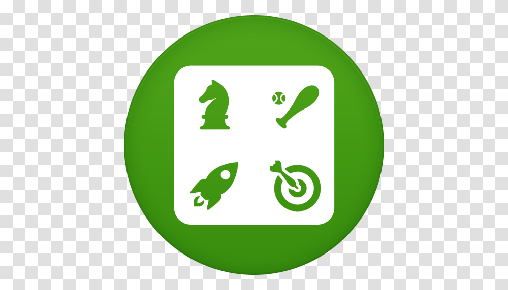 Game Center Icon, Recycling Symbol, First Aid, Green, Number Transparent Png