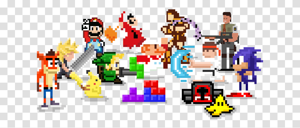 Game Character Montage Retro Game Characters, Super Mario, Graphics, Art, Urban Transparent Png