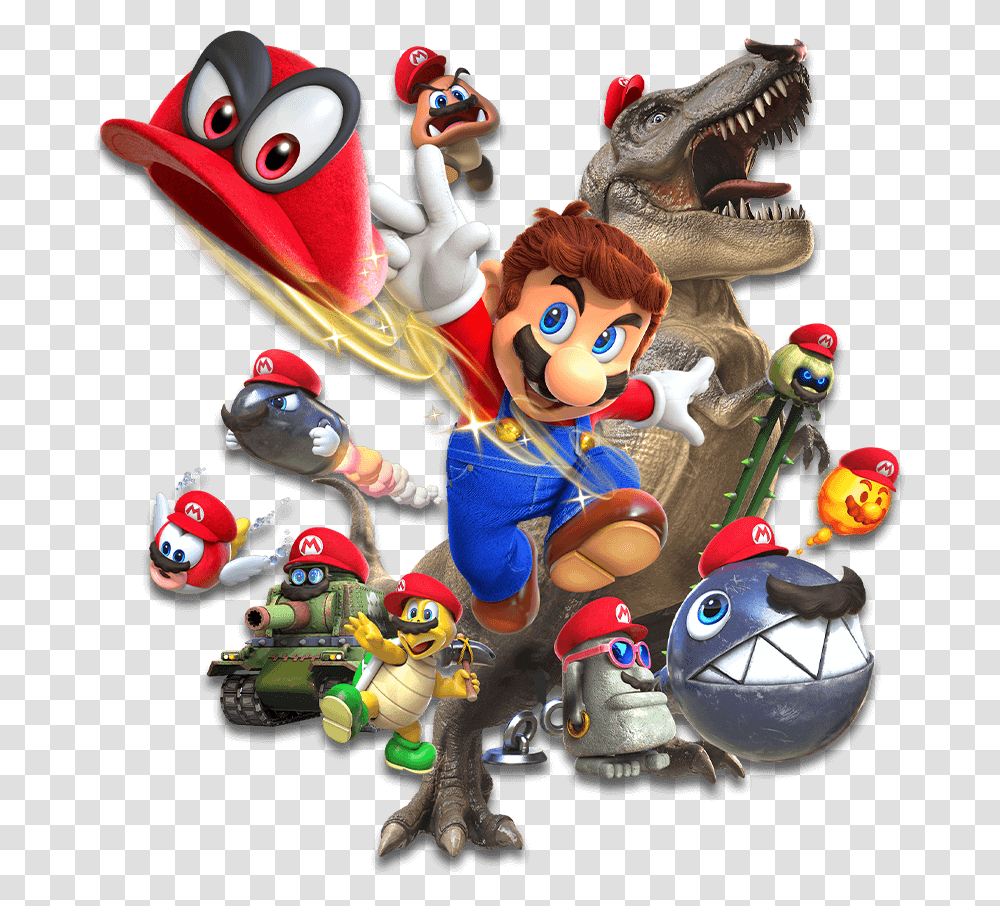 Game Figures Super Mario Odyssey Mario And Cappy, Figurine, Toy, Museum Transparent Png