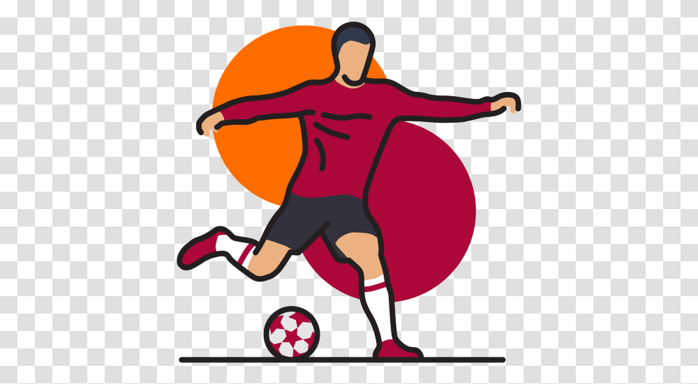 Game Icon Of Colored Outline Style Sports Icon, Kicking, Team Sport, Football, Fencing Transparent Png