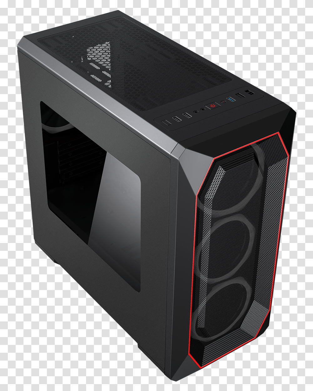 Game Max Kamikaze Pc Gaming Case With Window Pc Case Background, Electronics, Speaker, Audio Speaker, Mailbox Transparent Png