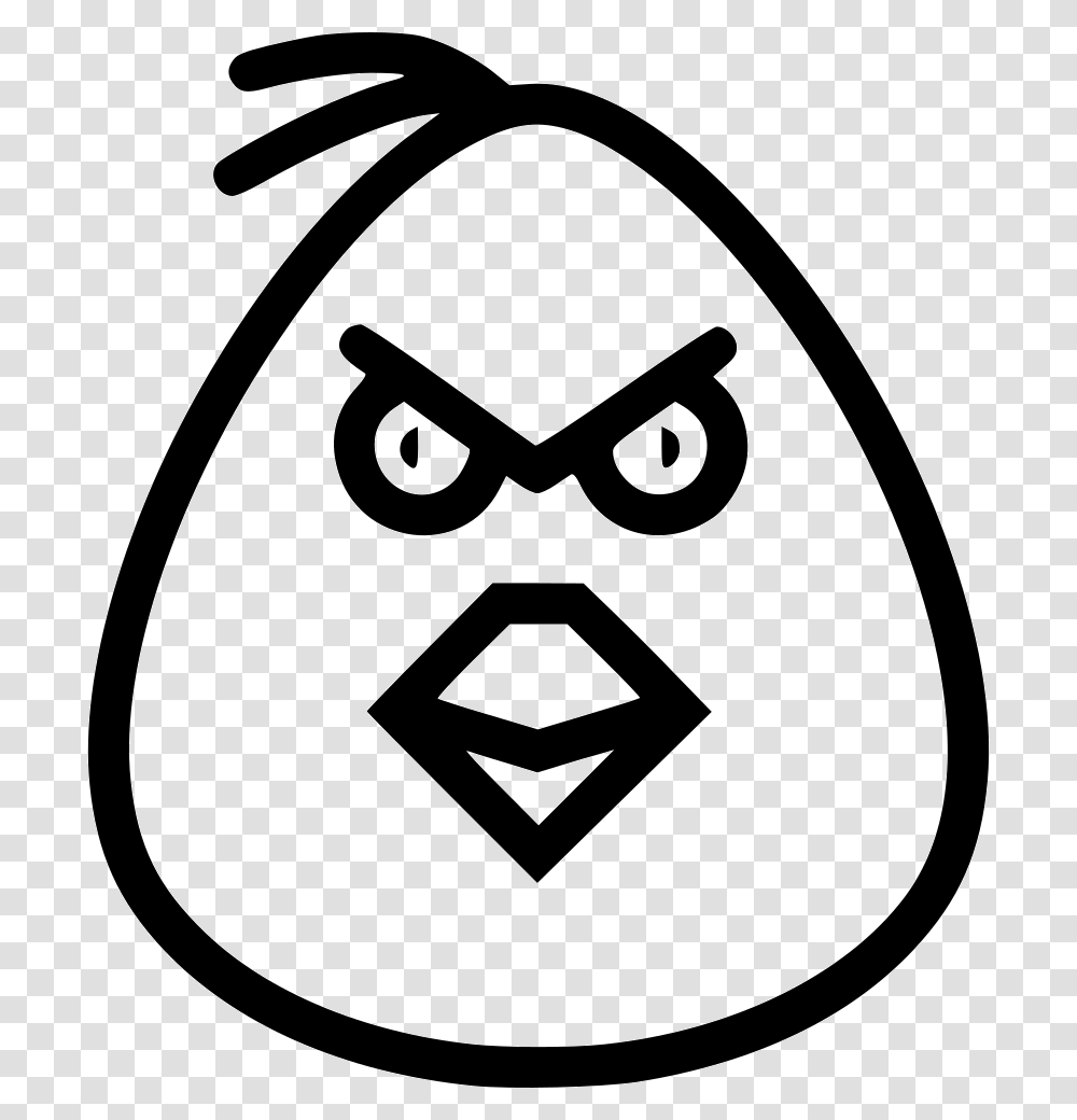 Game Mobile Angry Bird Cartoon Emotion Angrybird Icon, Stencil, Face, Logo Transparent Png