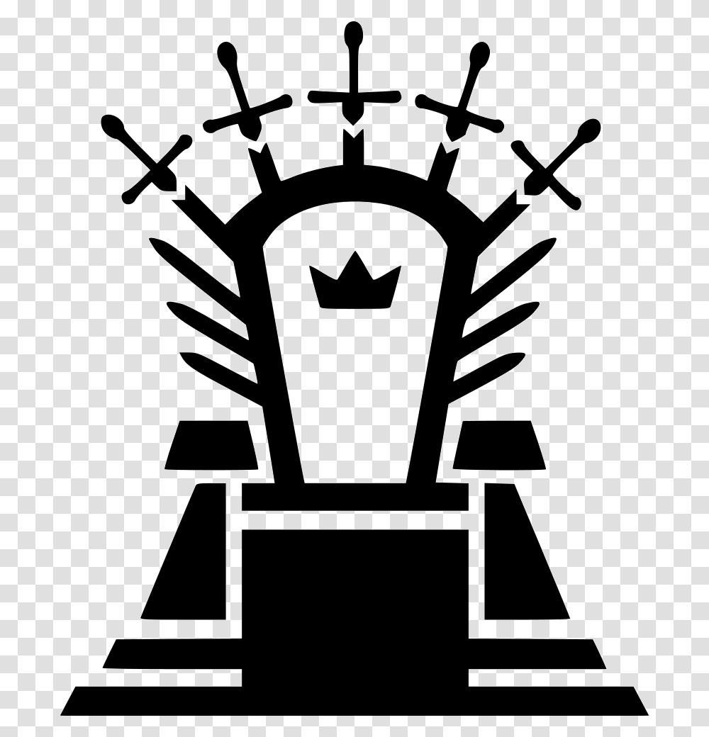 Game Of Thrones Chair Game Of Throne Icon, Stencil, Silhouette Transparent Png