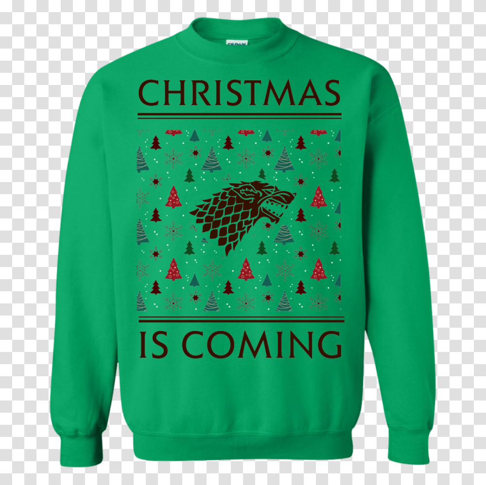 Game Of Thrones Christmas Is Coming House Stark Ugly Sweater Hoodie, Apparel, Sleeve, Long Sleeve Transparent Png