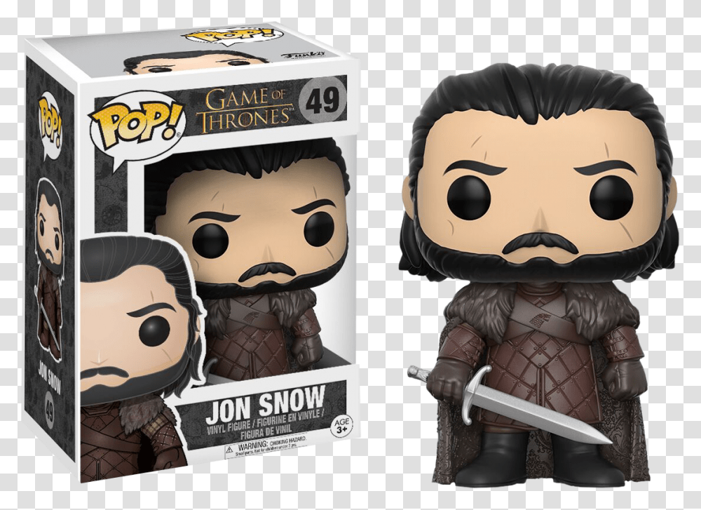 Game Of Thrones Figurine Pop Jon Snow, Person, People, Toy, Comics Transparent Png