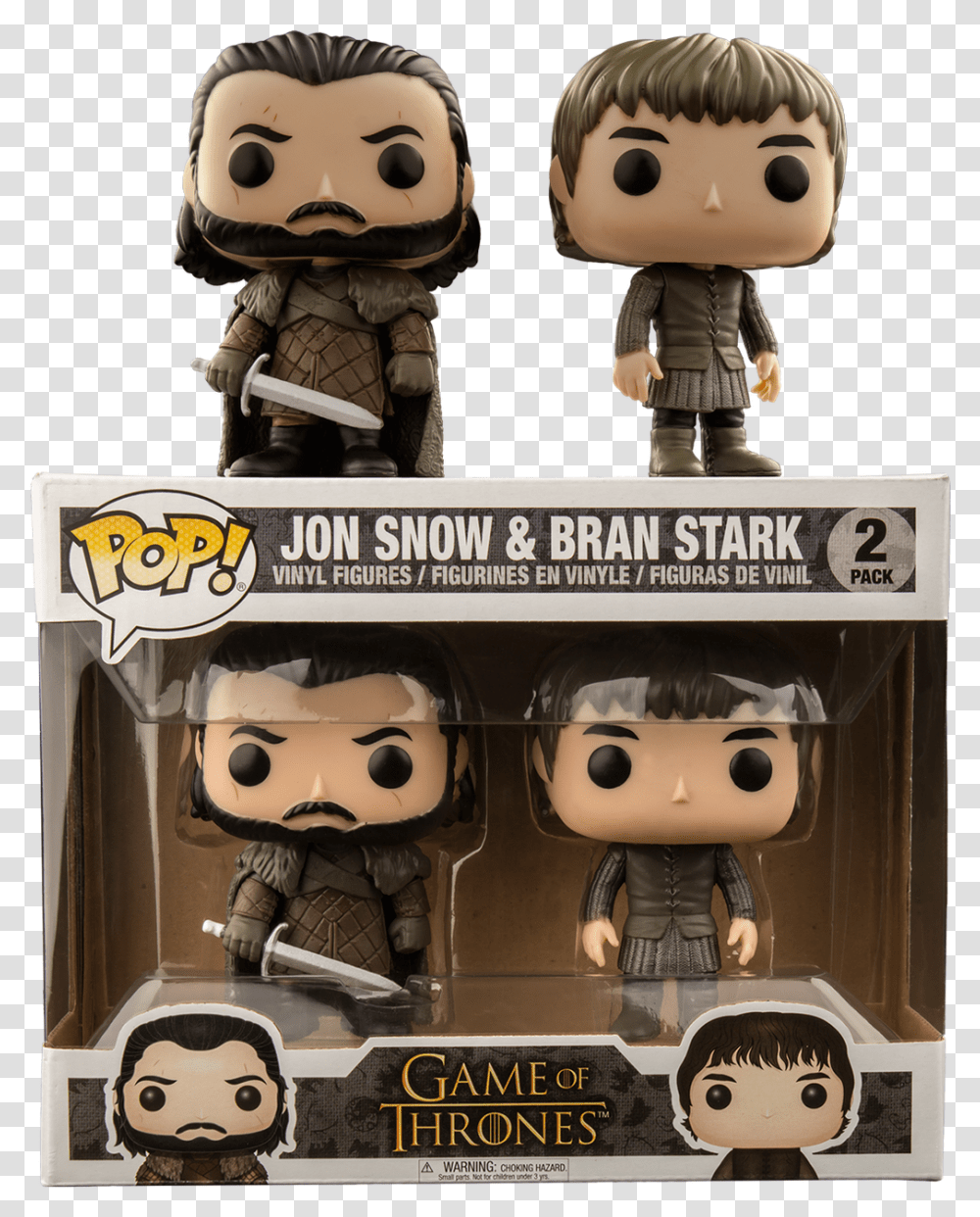 Game Of Thrones Jon Snow & Bran Stark Us Exclusive Pop Vinyl Figure 2pack Jon Snow Funko Pop, Toy, Person, Human, Figurine Transparent Png