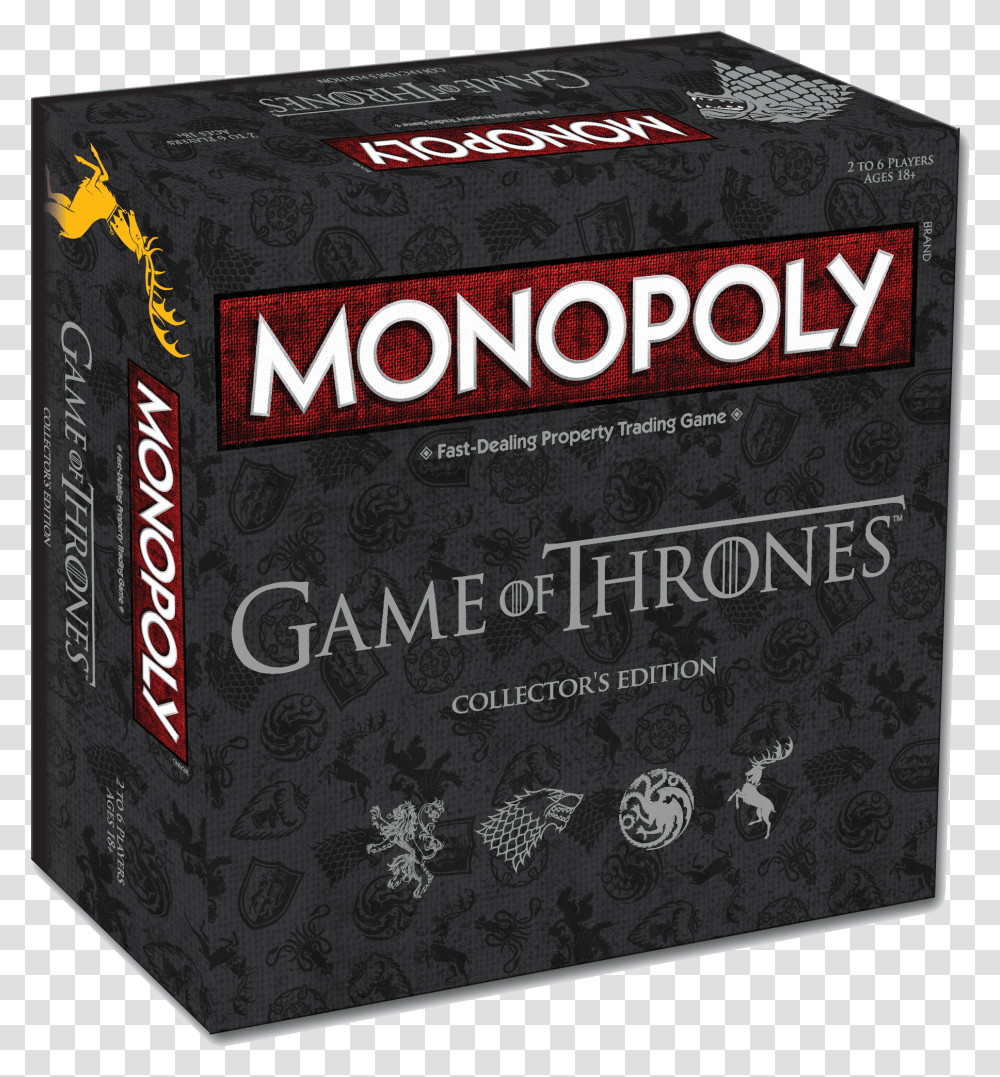 Game Of Thrones Monopoly Collectors, Book, Performer, Novel Transparent Png