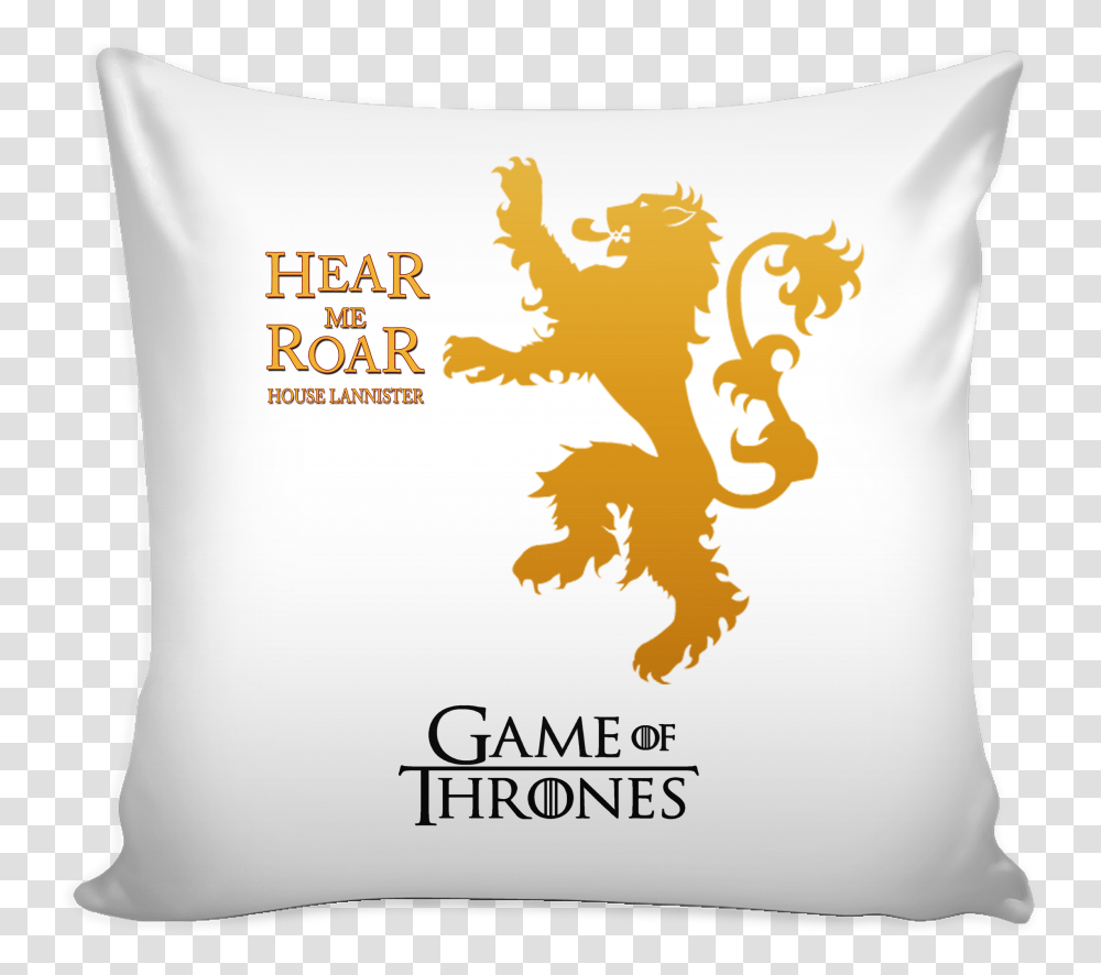Game Of Thrones Pillow Cover Hear Me Roar House Lannister Game Of Thrones Lannister Logo, Cushion Transparent Png