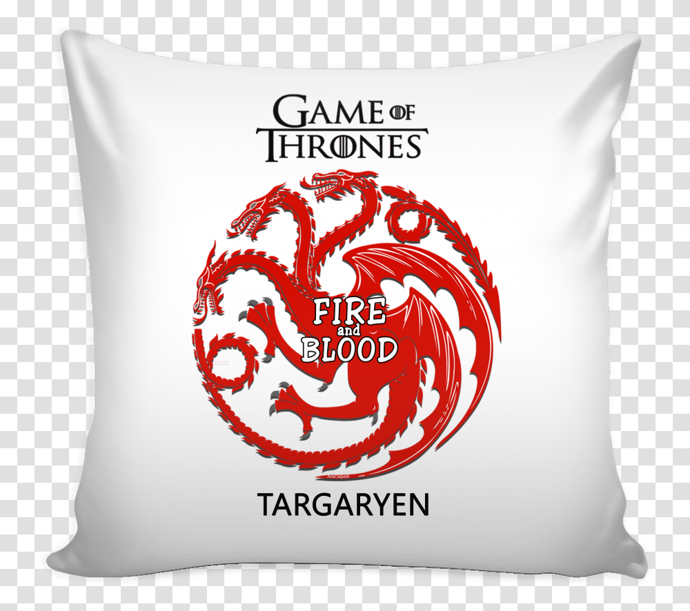 Game Of Thrones Pillow Cover Targaryen Fire And Blood House Targaryen Logo, Cushion, Ketchup, Food Transparent Png
