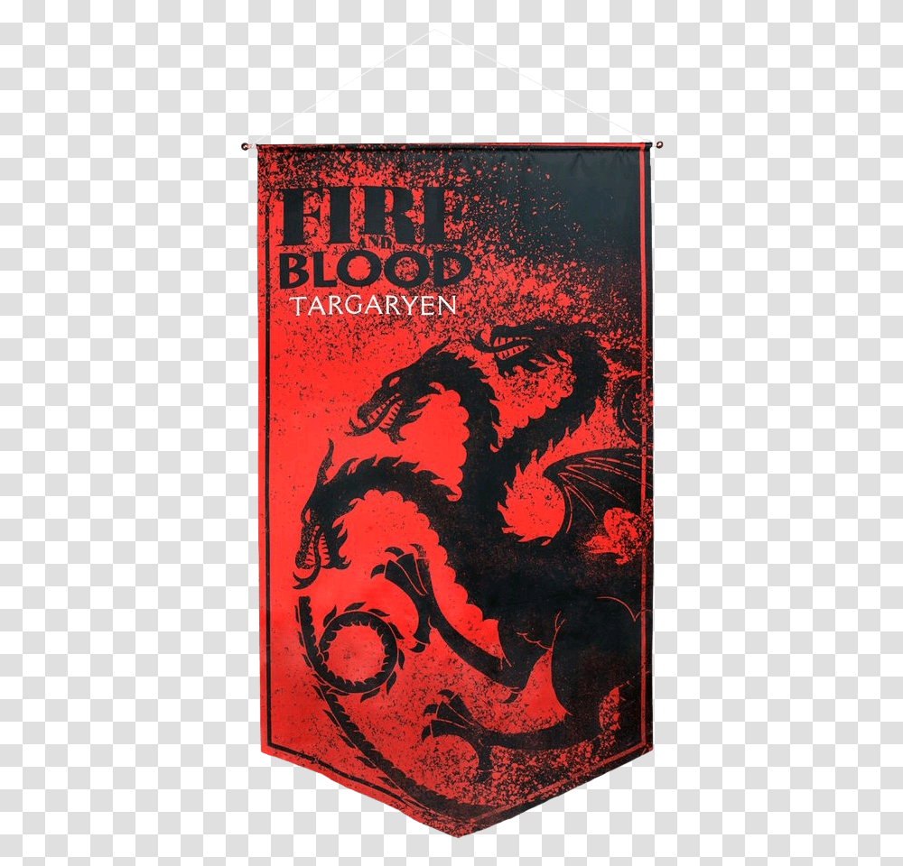 Game Of Thrones Targaryen Fire And Blood Satin Banner Game Of Thrones Dragons, Poster, Advertisement, Novel, Book Transparent Png
