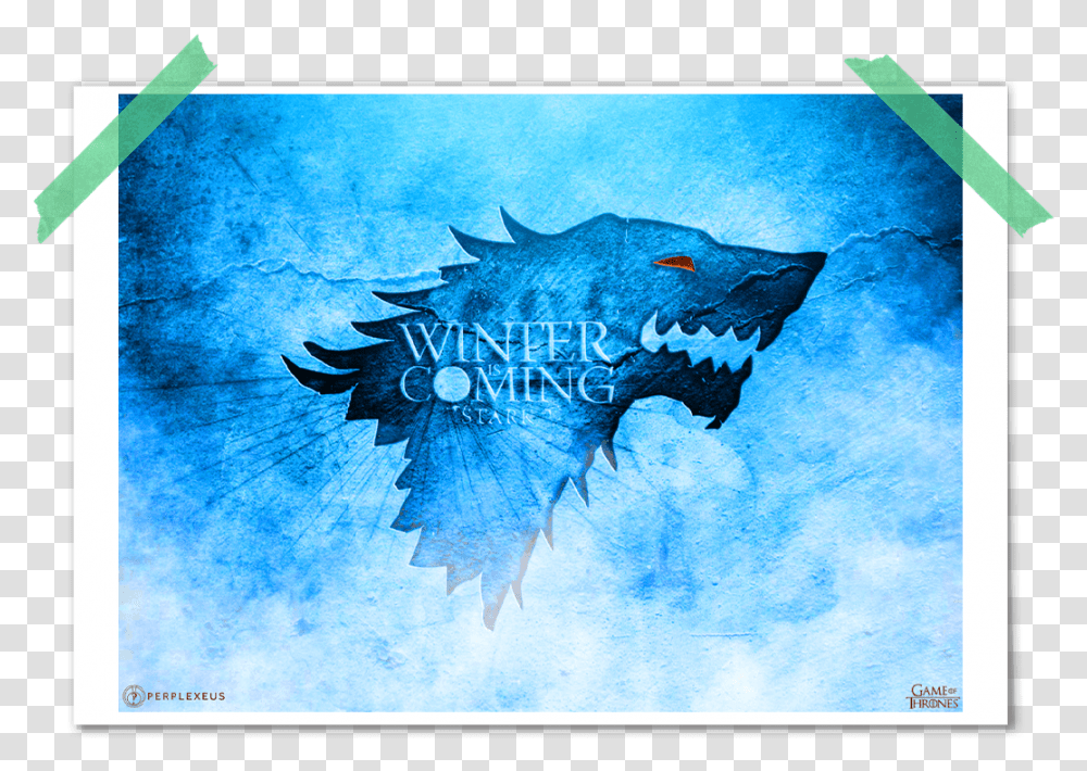 Game Of Thrones Winter Is Coming Ice Version Poster Winter Is Coming Blue, Art, Dragon, Modern Art, Shark Transparent Png