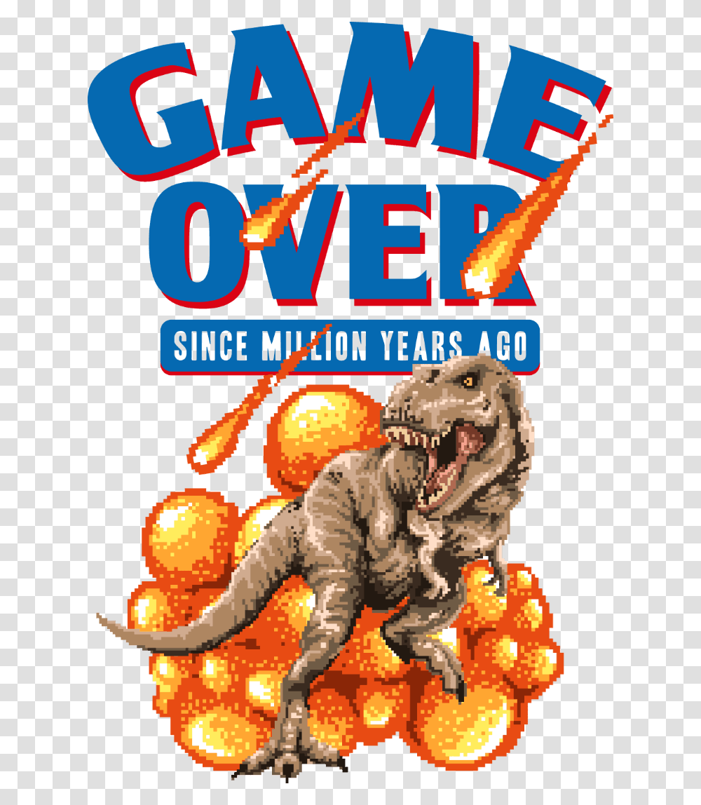 Game Over Dino Dinosaur, Reptile, Animal, T-Rex, Advertisement Transparent Png