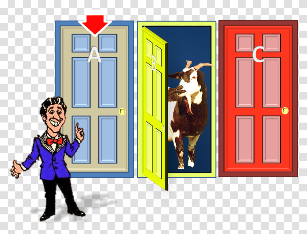 Game Show Host Clipart Monty Hall Problem, Person, Human, Cow, Cattle Transparent Png