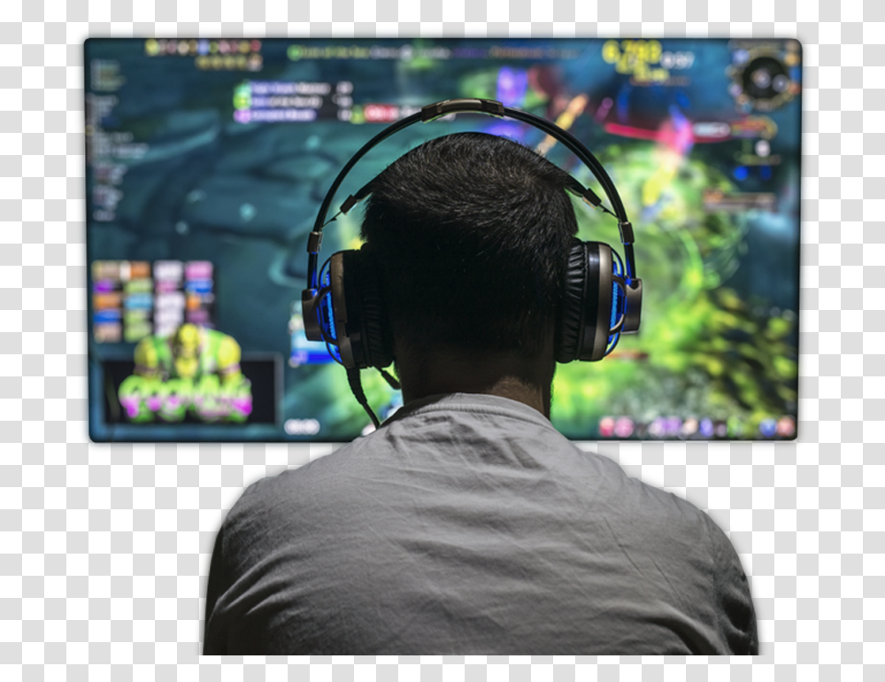 Game Streaming, Headphones, Electronics, Person, Video Gaming Transparent Png