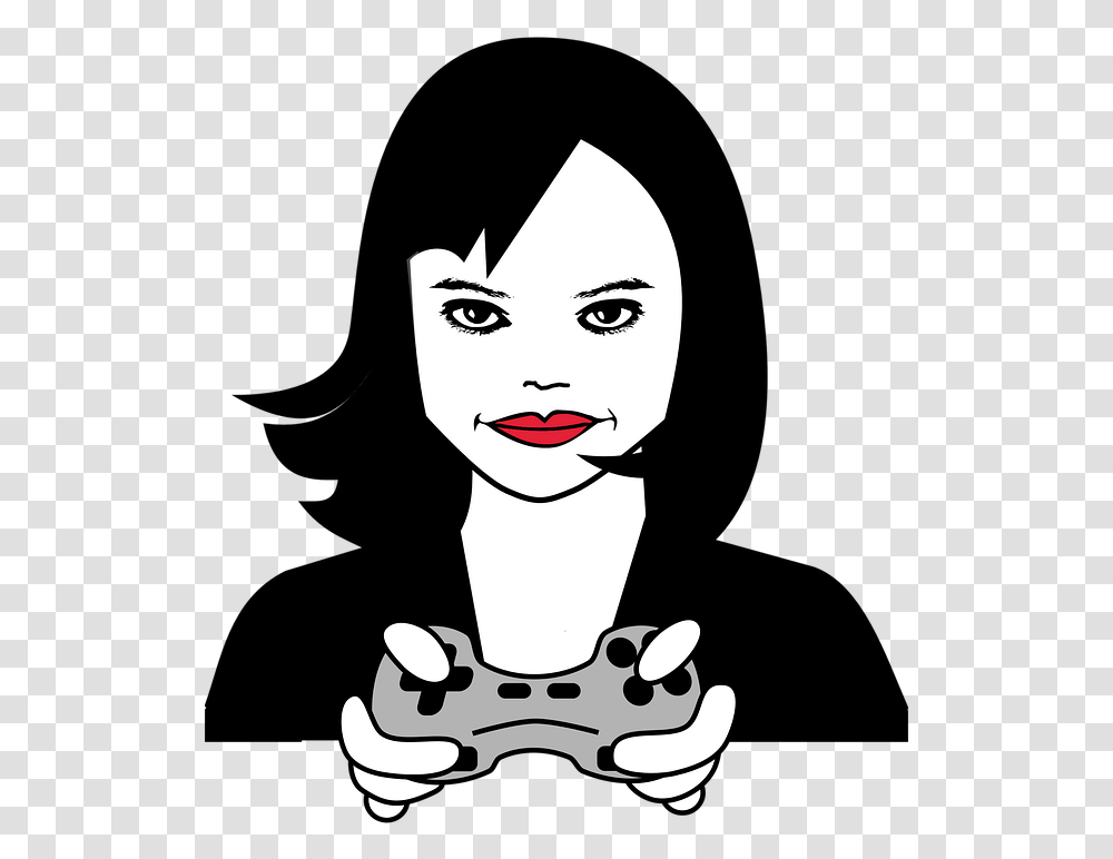 Gamer Gaming Female Play Playstation Games Personal Female Icon, Electronics, Joystick, Human, Stencil Transparent Png