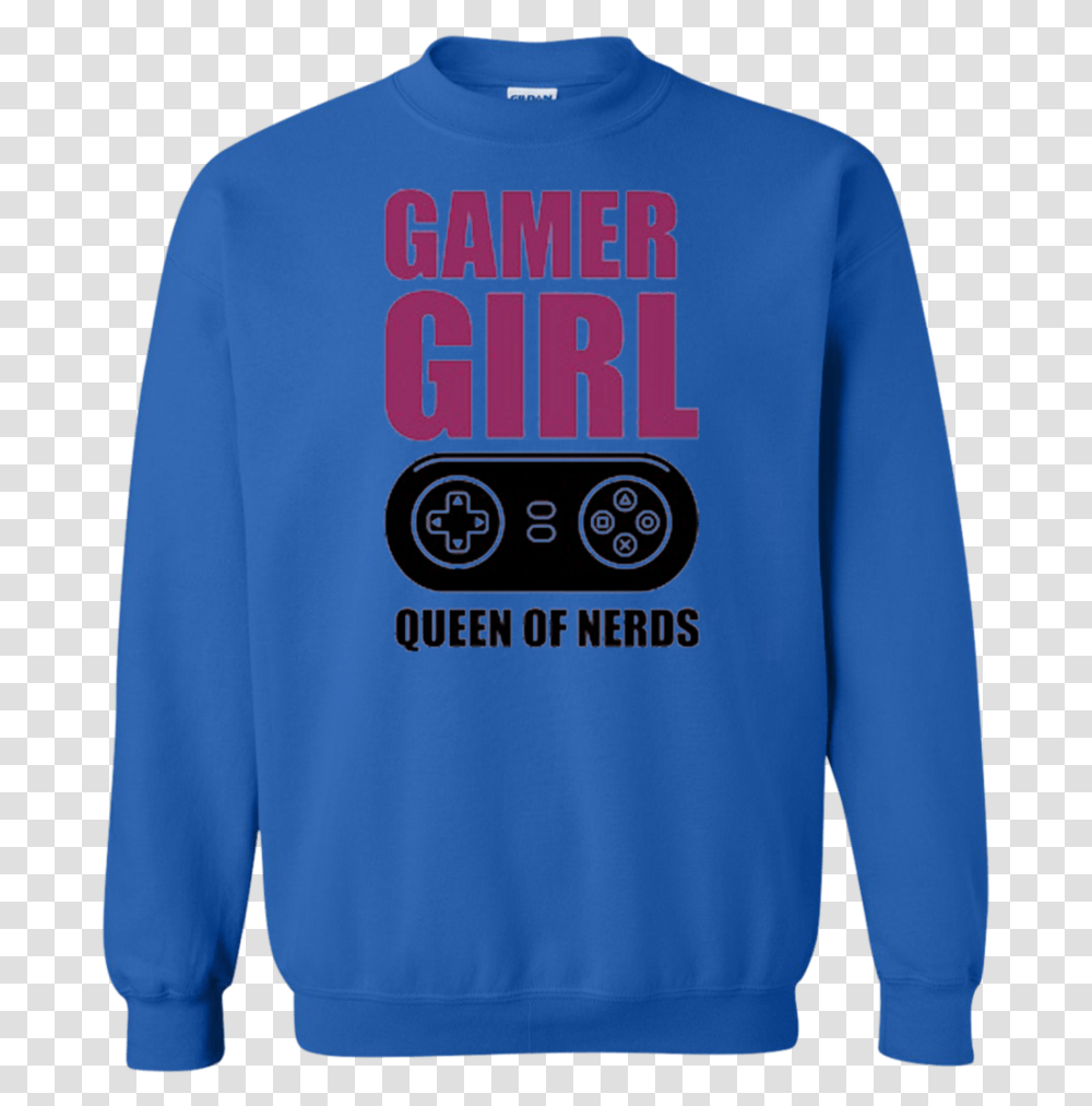 Gamer Girl Queen Of Nerds Sweatshirt Sweater, Apparel, Sleeve, Long Sleeve Transparent Png