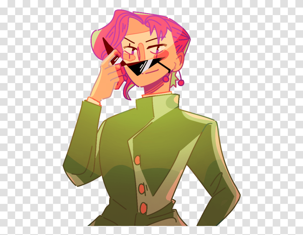 Gamer Kakyoin Tumblr Cartoon, Clothing, Graphics, Face, Green Transparent Png