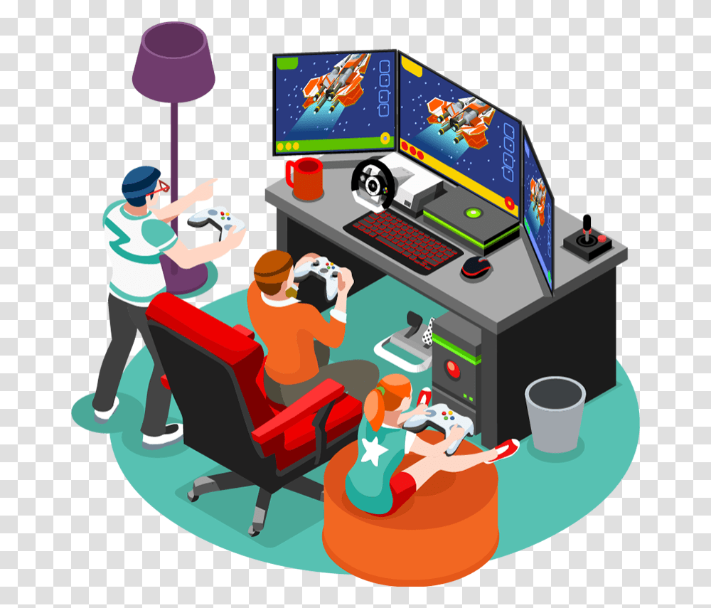 Gamers Computer Video Game Graphic Designer Person Human Arcade Game 