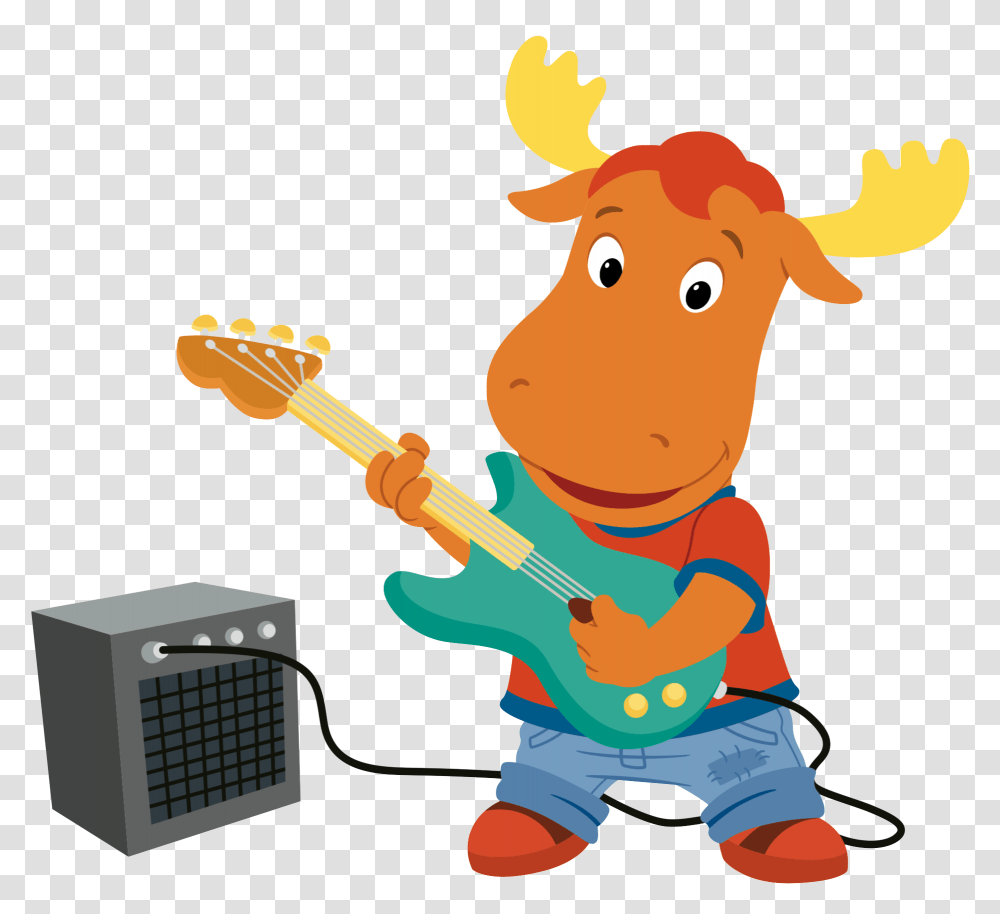 Games Clipart Lets Play Backyardigans Tyrone Sitting, Guitar, Leisure Activities, Musical Instrument Transparent Png