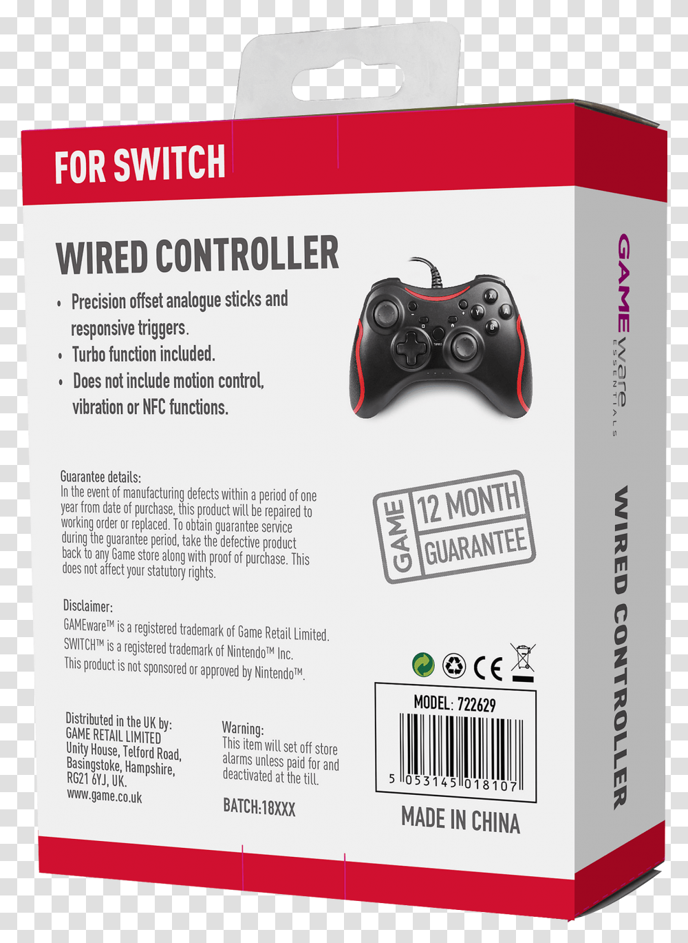 Gameware Nintendo Switch Wired Controller Game Controller, Electronics, Flyer, Poster, Paper Transparent Png