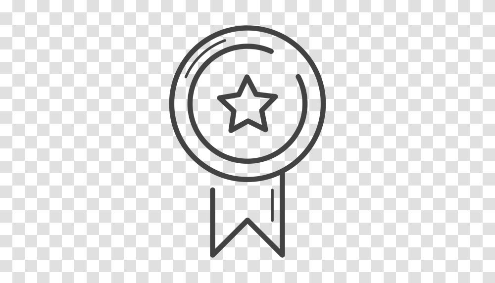 Gaming Award Ribbon Stroke Icon, Star Symbol, Cross, Stencil Transparent Png