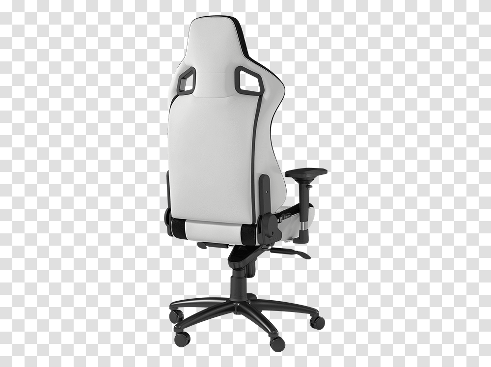 Gaming Chair Gaming Chair White And Black, Furniture, Cushion, Machine, Headrest Transparent Png