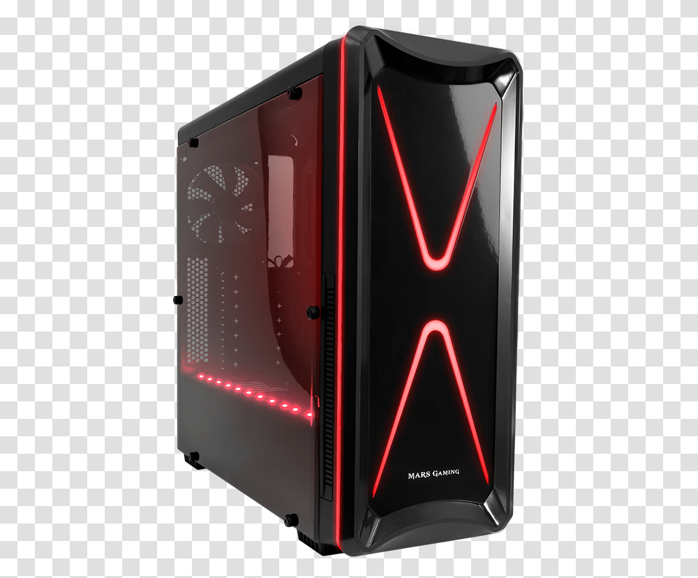 Gaming Mid Tower Caja Mars Gaming, Light, Neon, Train, Vehicle Transparent Png