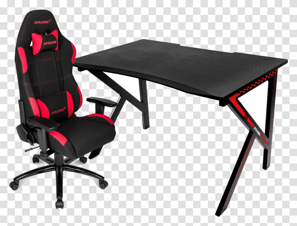 Gaming Table And Chair, Furniture, Cushion, Desk, Car Seat Transparent Png