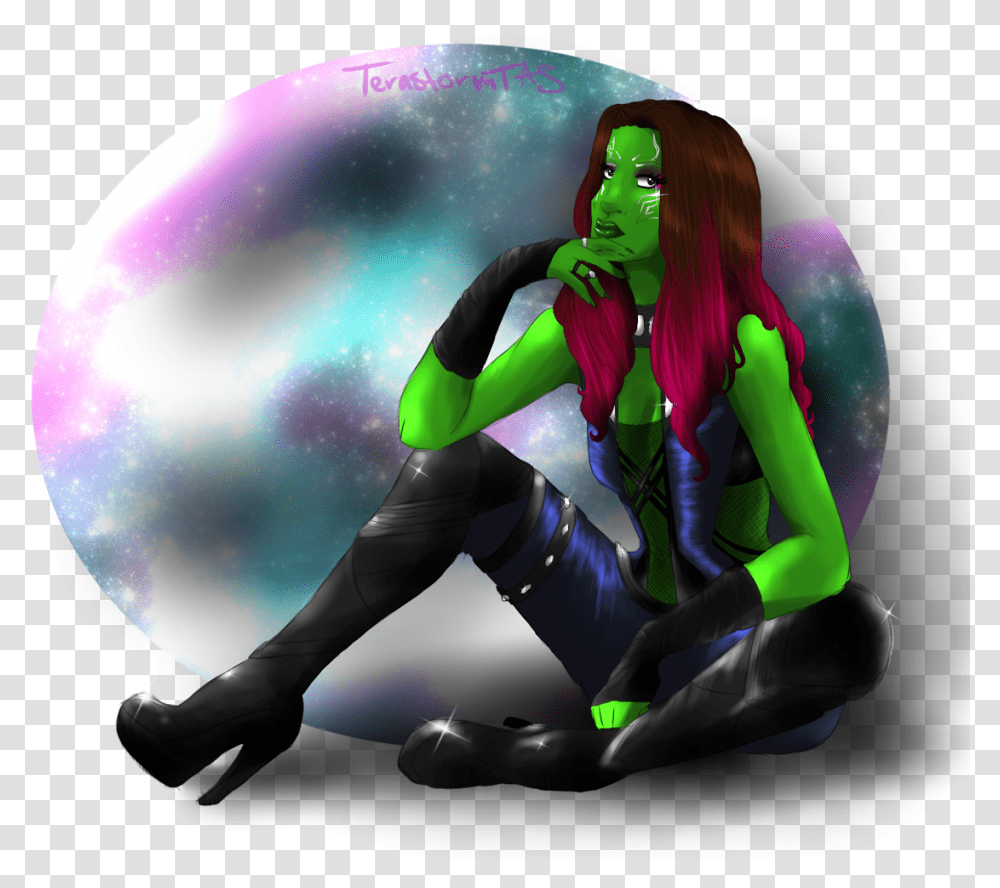 Gamoralove This Gal Desenhos De Gamora Marvel, Sphere, Person Transparent Png