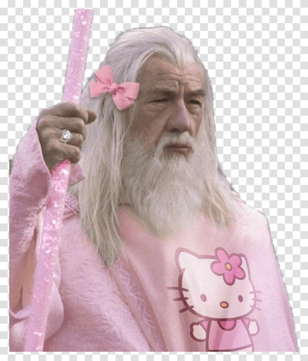 Gandalf Hello Kitty Download Gandalf Pink Hello Kitty, Person, Human, Face, Finger Transparent Png