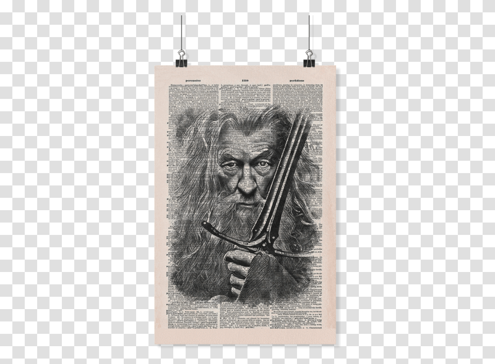 Gandalf, Poster, Person, Drawing Transparent Png