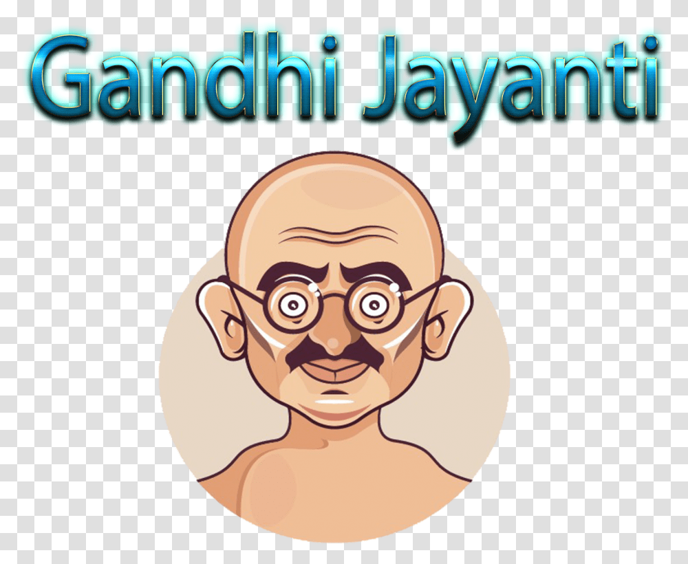 Gandhi Jayanti Clipart 2 October Gandhi Jayanti, Face, Label, Advertisement Transparent Png