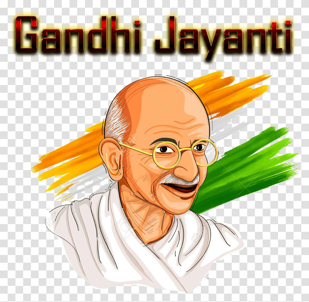 Gandhi Jayanti Photo Background Poster On Life Of Gandhiji, Person, Advertisement Transparent Png
