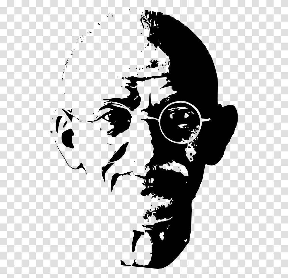 Gandhi T Shirt, Person, Silhouette, Photography, People Transparent Png