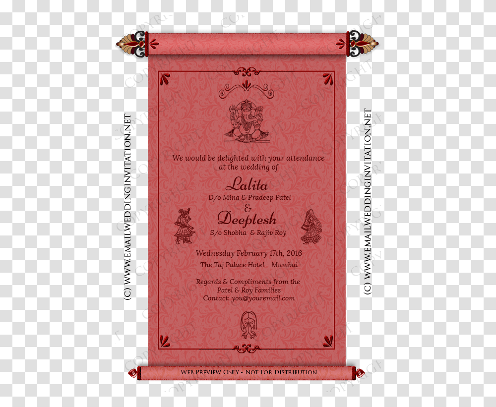 Ganesh Clipart Download E Wedding Invitation Designs, Label, Document, Driving License Transparent Png