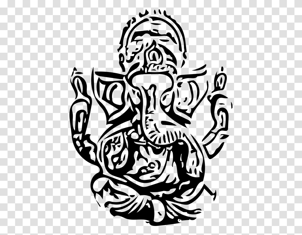 Ganesh Ganesha Ganesh Vector Ganesha Vector God Mehandi Design For Durga Puja, Gray, World Of Warcraft Transparent Png