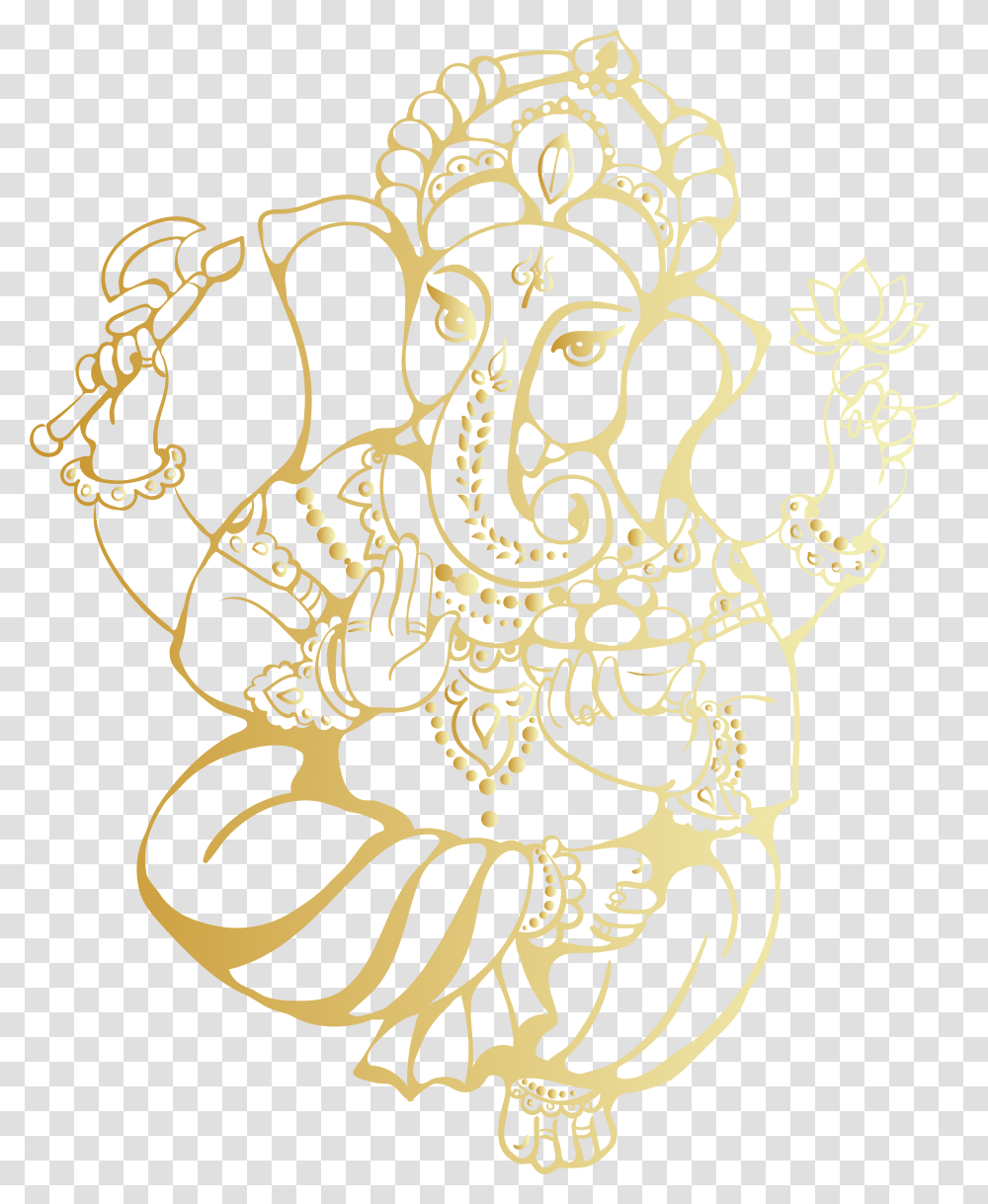 Ganesh Images For Wedding Cards, Floral Design, Pattern Transparent Png
