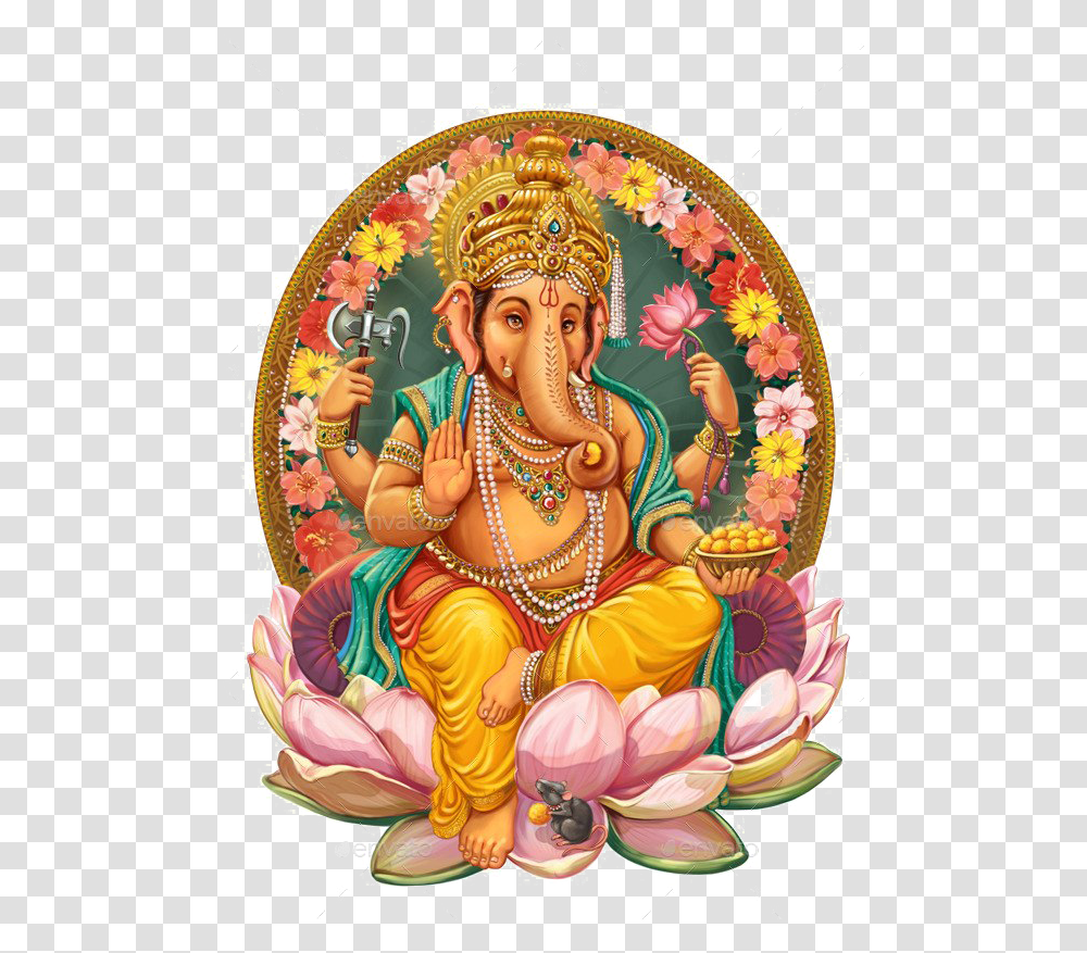 Ganesha Clipart, Person, Crowd, Worship, Floral Design Transparent Png