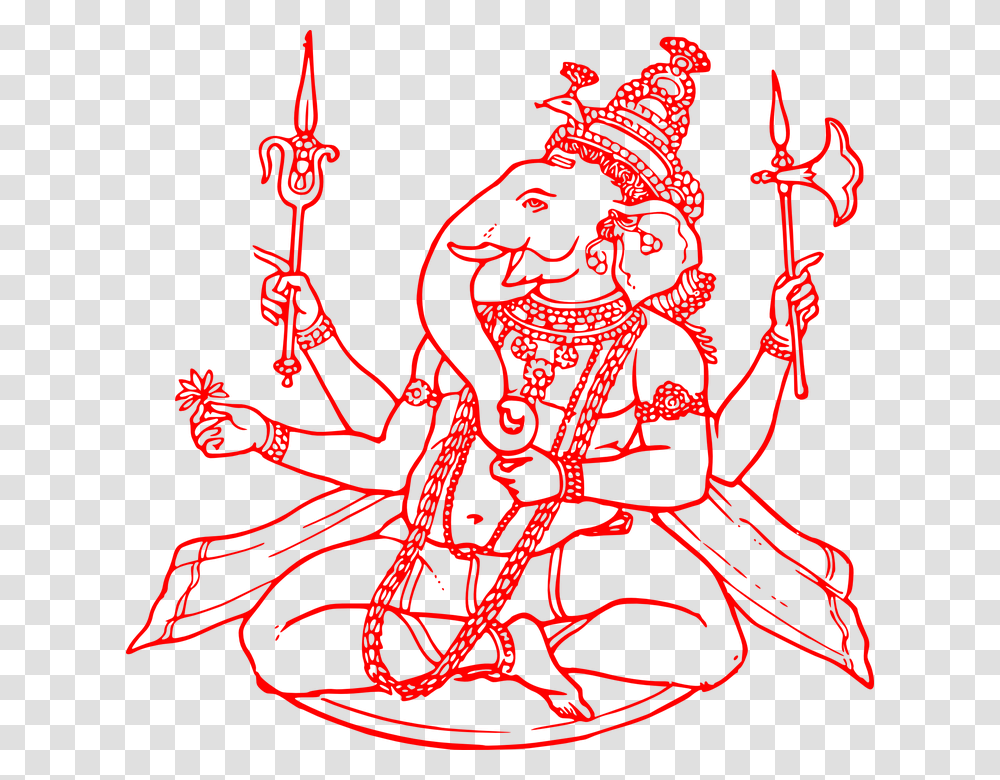 Ganesha Hinduism Hindu Temple God Elephant Arms Religion Hindu, Emblem, Weapon, Weaponry Transparent Png