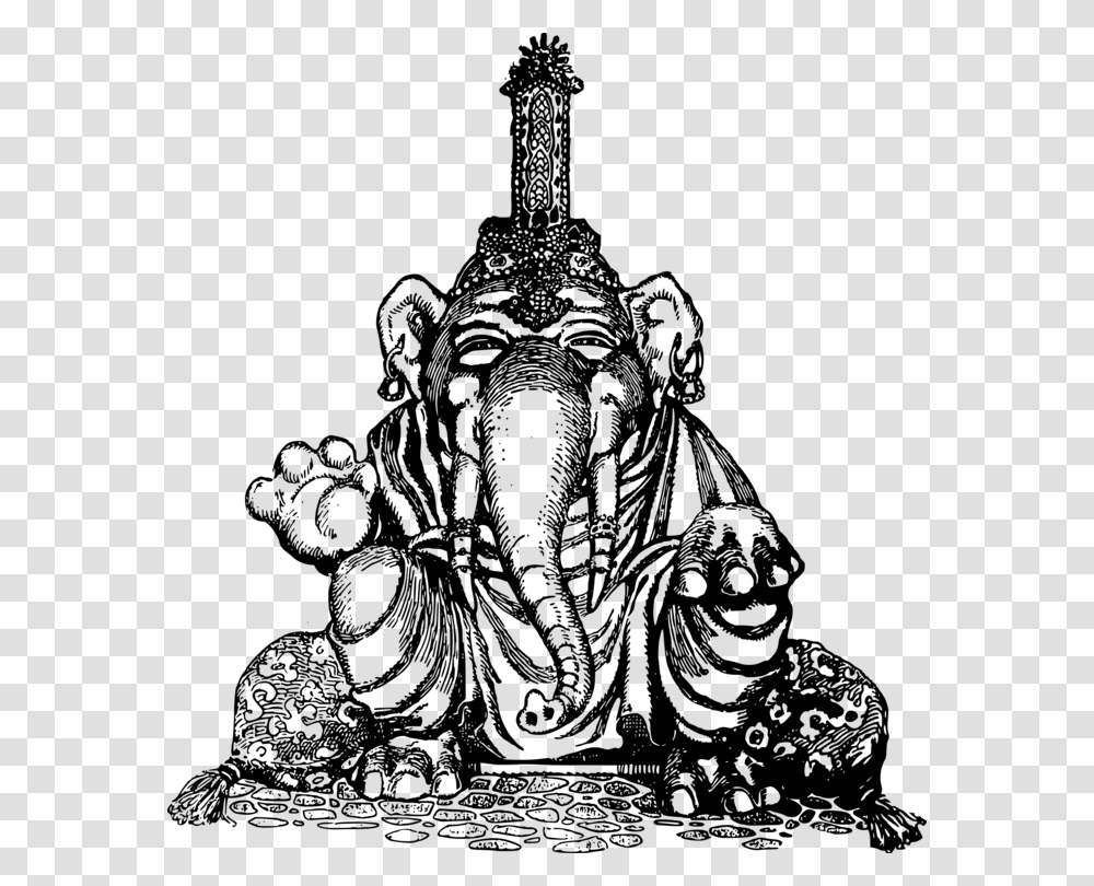 Ganesha Mahadeva Hinduism Asian Elephant T Shirt, Gray, World Of Warcraft Transparent Png