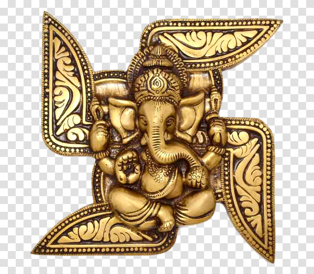 Ganesha Swastik Pictures Free Download Golden Swastik, Emblem, Symbol, Architecture, Building Transparent Png