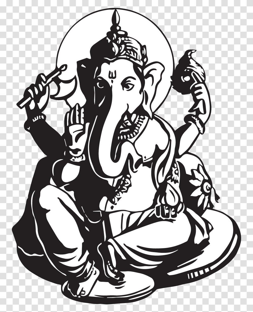 Ganesha Wall Decal Canvas Drawing Ganesh Chaturthi Related Drawing, Person, Stencil, Performer, Hand Transparent Png