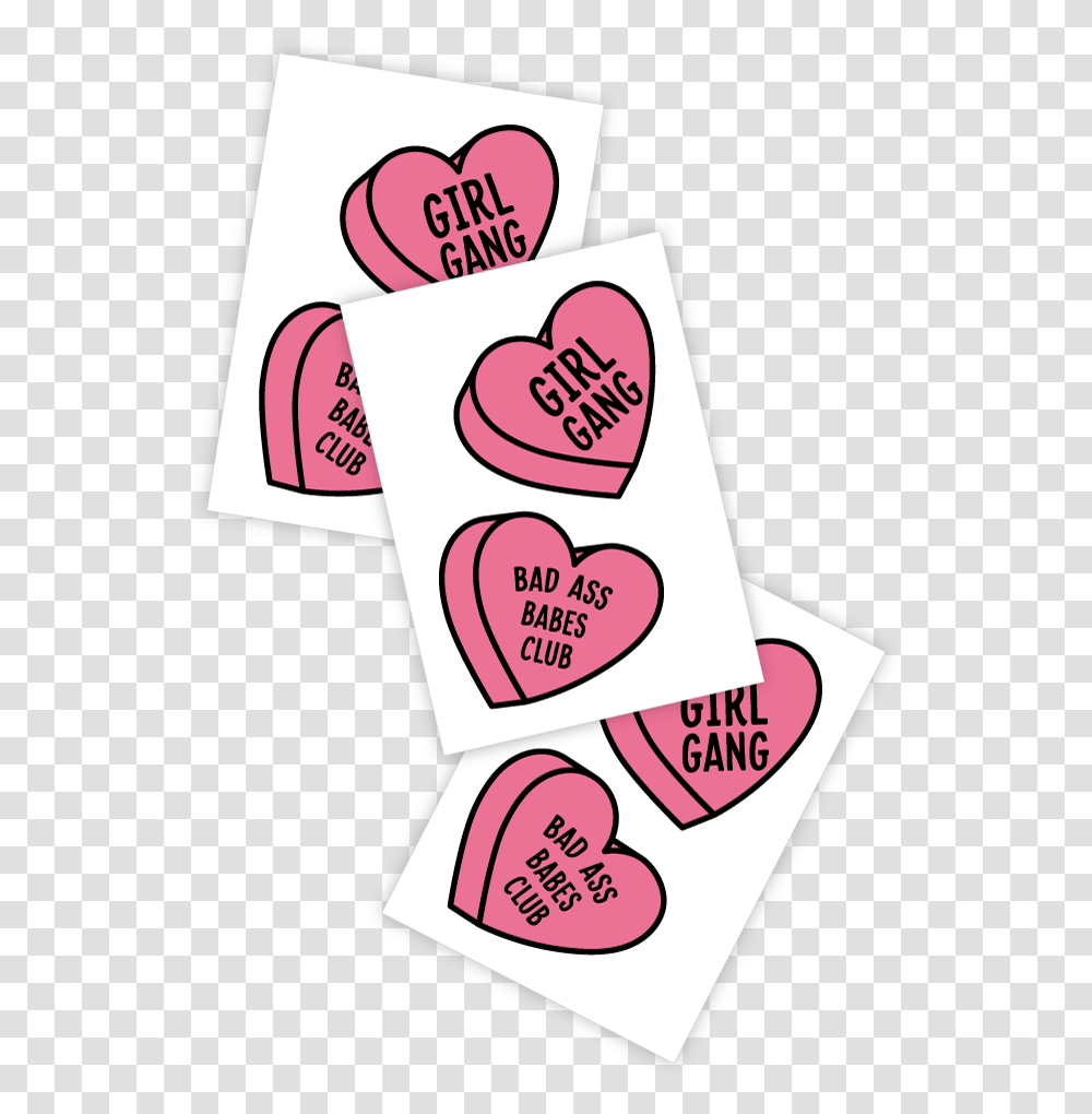 Gang And Bad Ass Tattoo Girly, Label, Plectrum, Heart Transparent Png