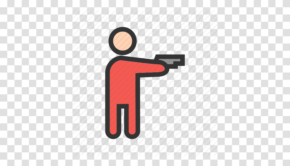 Gang Gun Hand Hold Pistol Safety Weapon Icon, Label, Leisure Activities Transparent Png