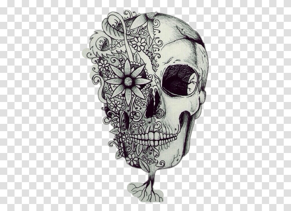 Gangsta Drawing Skull Picture 2661944 Draw A Skull With Flowers, Art, Doodle, Tattoo, Skin Transparent Png